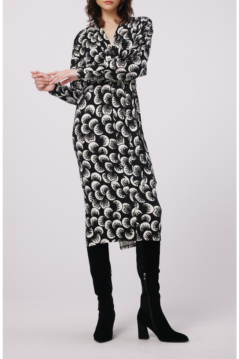 Zidane Abstract Print Long Sleeve Dress, Main, color, MOON LANDING LG