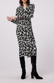 Diane von Furstenberg Zidane Abstract Print Long Sleeve Dress