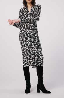 Zidane Abstract Print Long Sleeve Dress