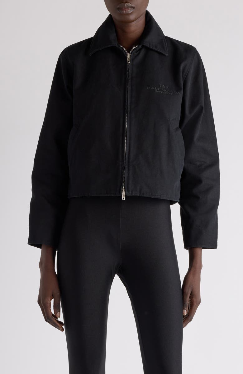 Balenciaga BB Garderobe Cotton Canvas Shrunk Parka, Main, color, 