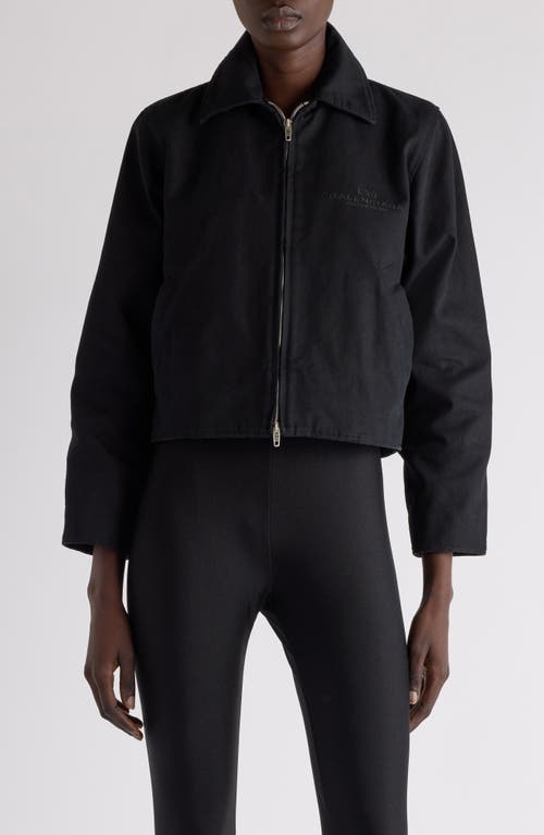 Balenciaga Bb Garderobe Cotton Canvas Shrunk Parka In 1000 Black
