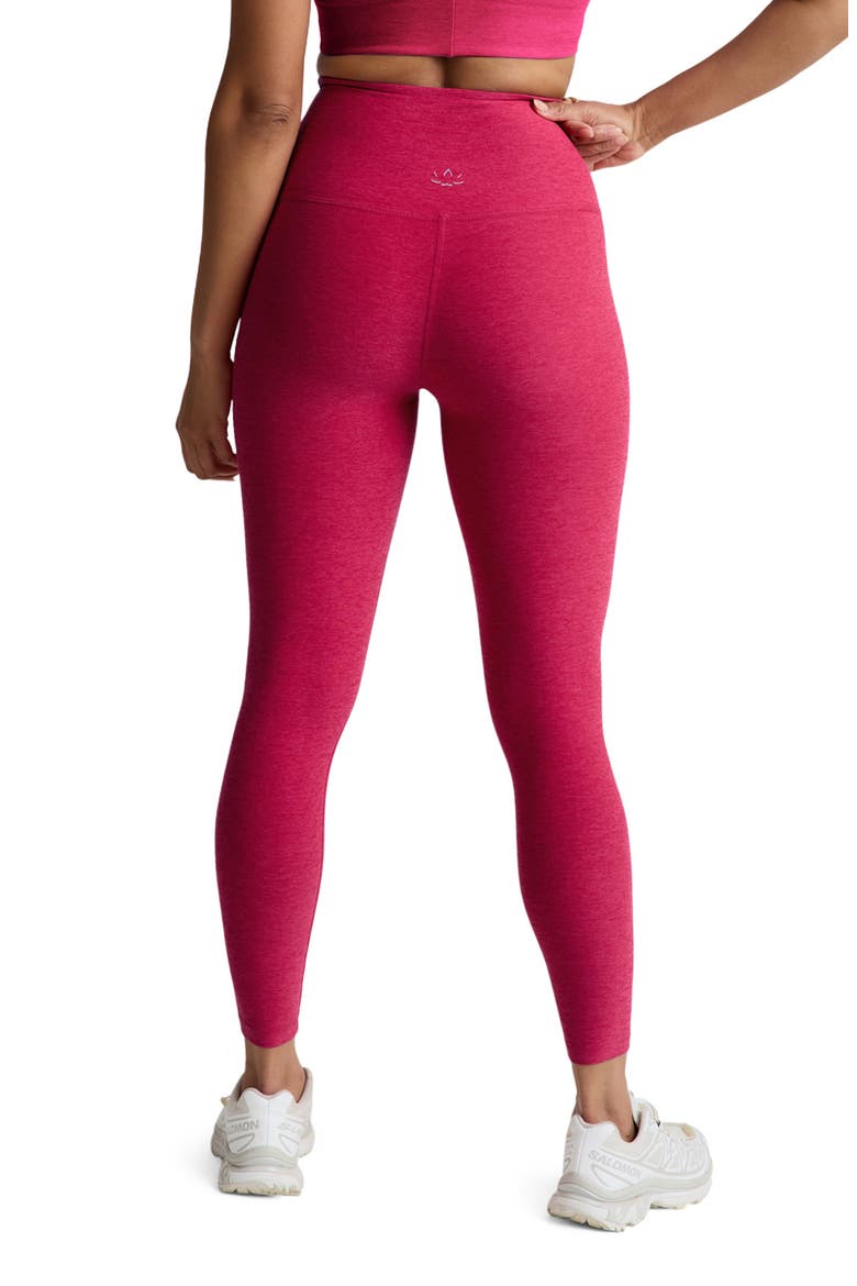 Caught in the Midi High Waist Leggings, Alternate, color, BERRY RED HEATHER