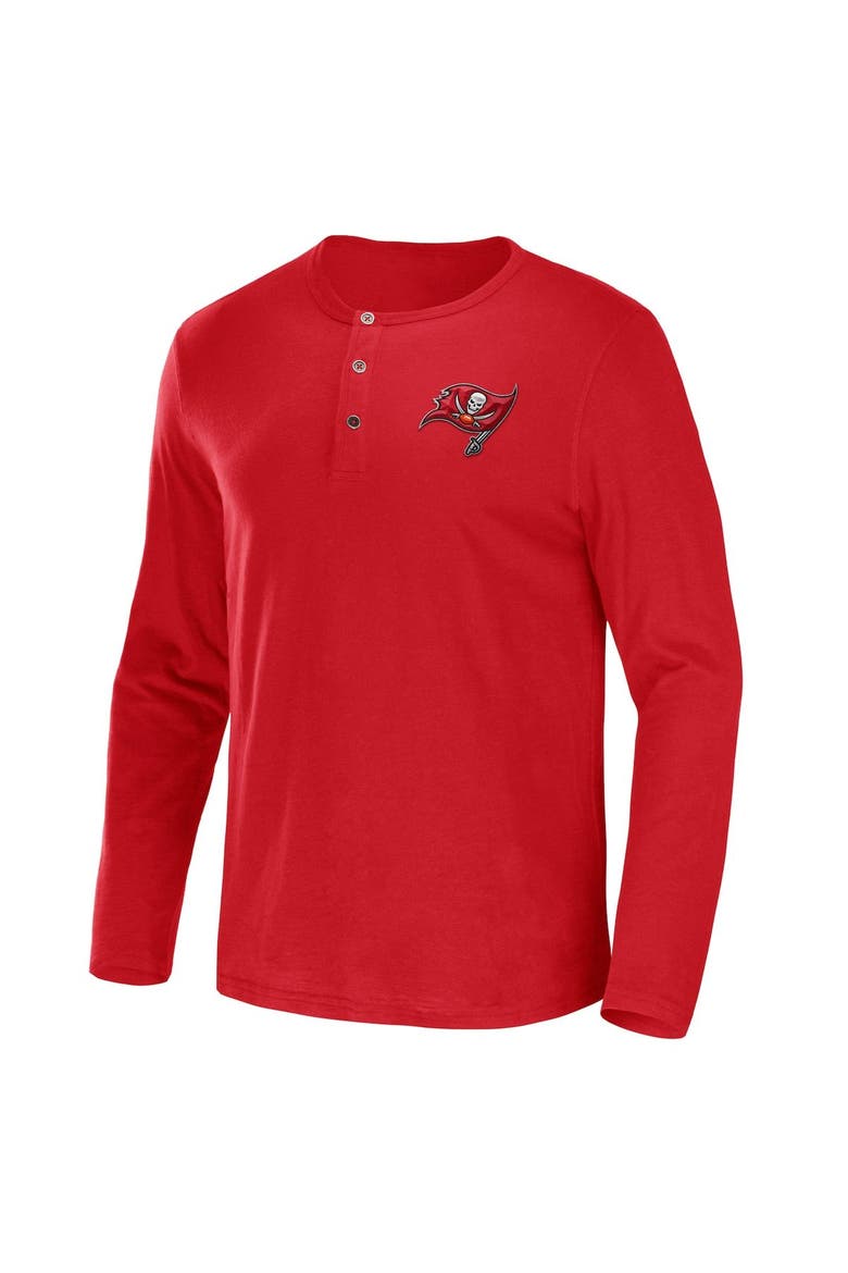 Men's NFL x Darius Rucker Collection by Fanatics Red Tampa Bay Buccaneers Slub Jersey Henley Long Sleeve T-Shirt, Alternate, color, Red