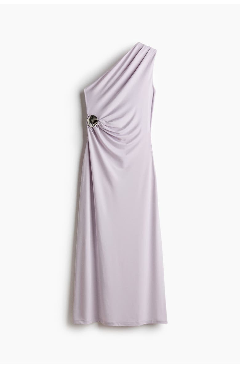 H&M Draped One-shoulder Dress, Alternate, color, Light Purple