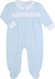 Nellapima Blue Gingham Smocked Footie - Baby