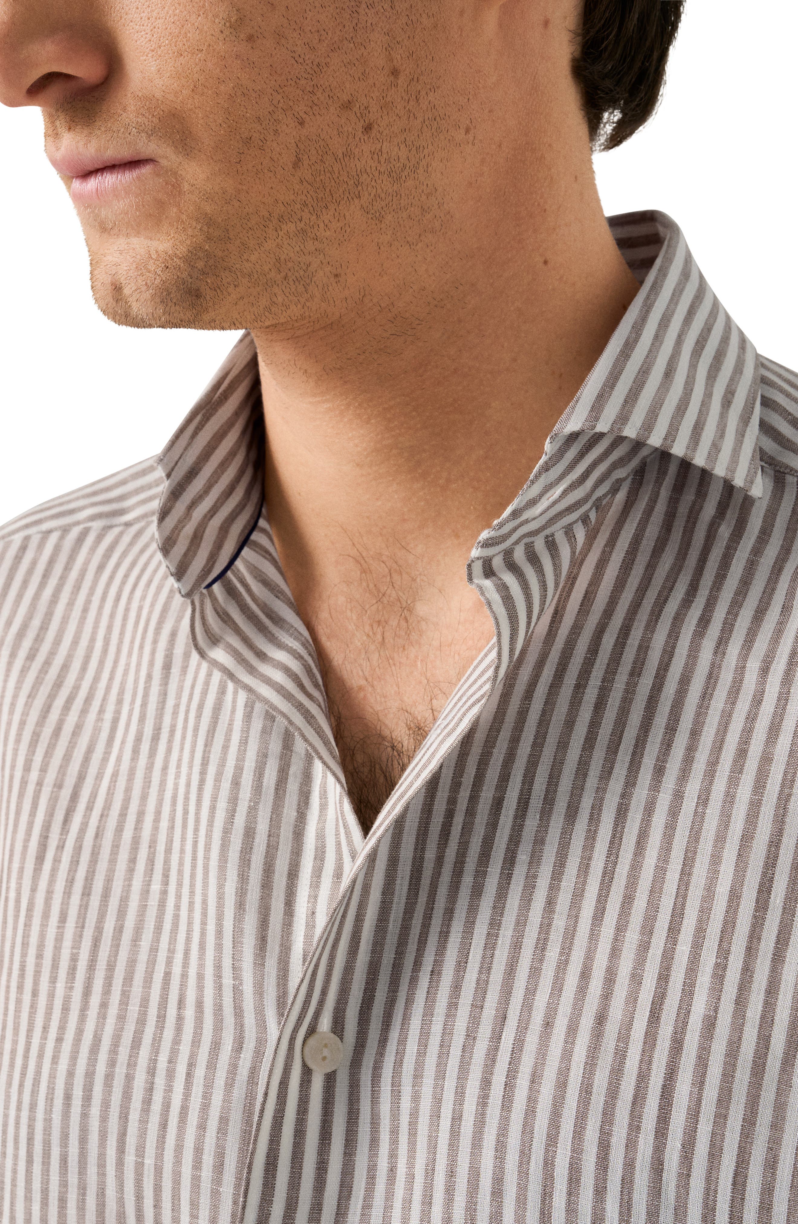 Regular Fit Bengal Stripe Linen Dress Shirt - image 2