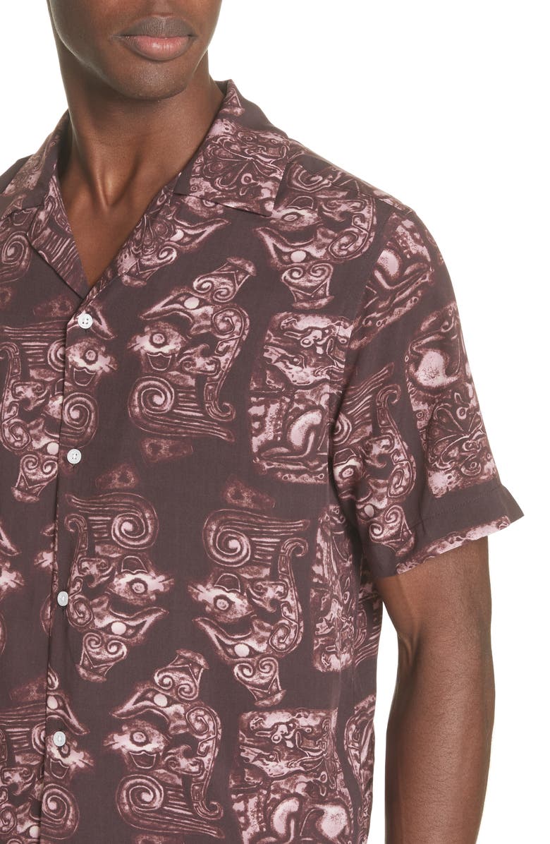 Saturdays NYC Canty Pendant Print Camp Shirt, Alternate, color,