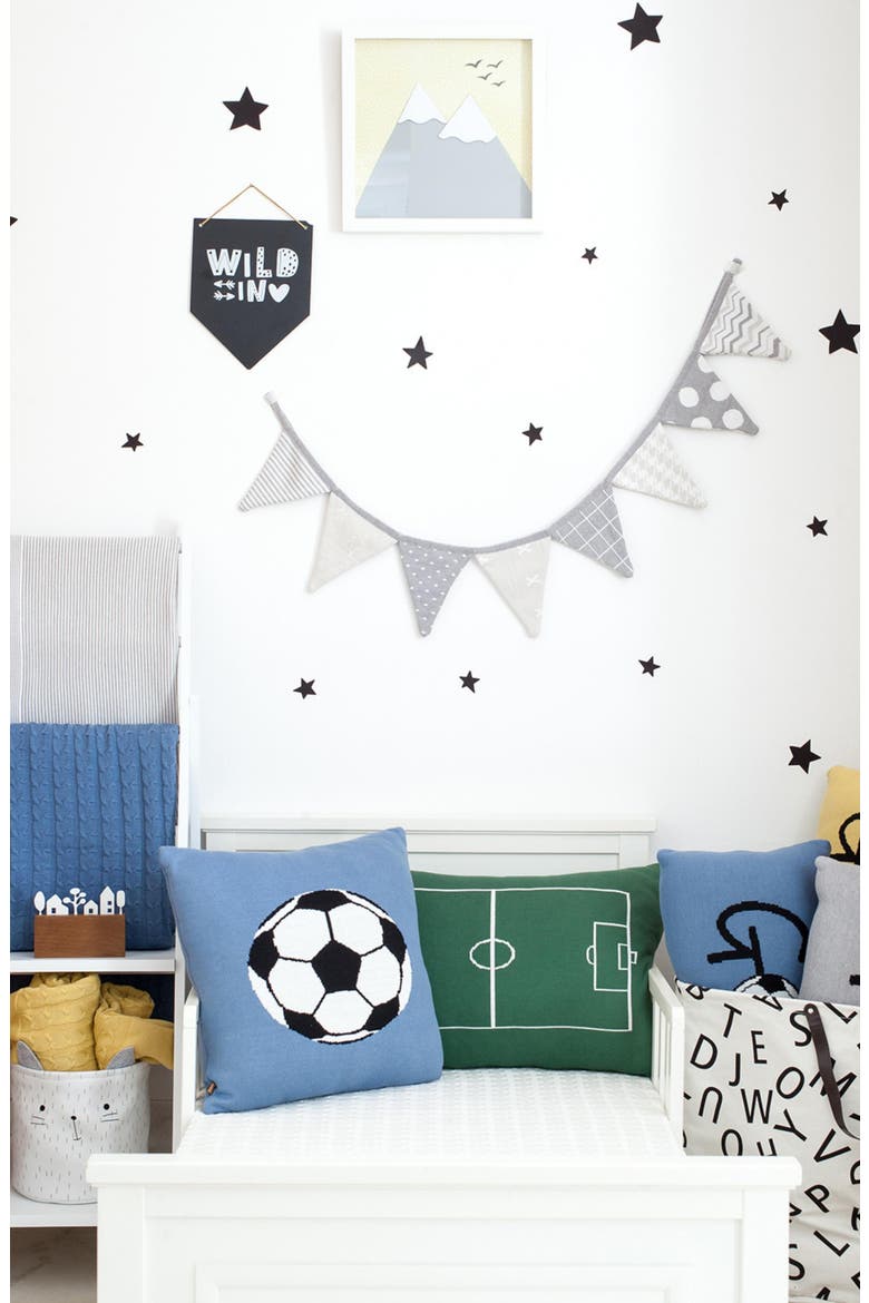 Gol Soccer Rectangular Throw Pillow, Alternate, color, DARK BLUE