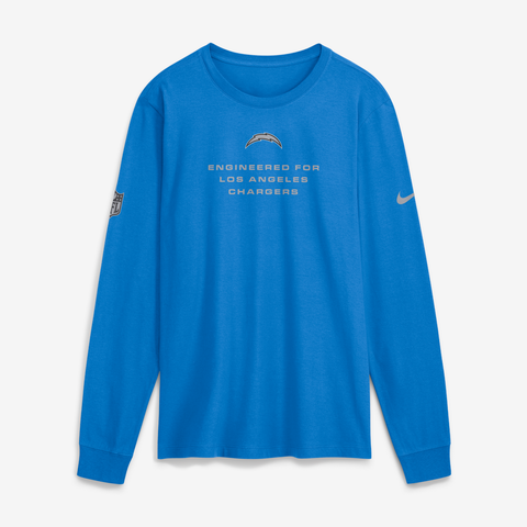 Men's Nike Powder Blue Los Angeles Chargers Sideline Bold Arch Star Dri-FIT Long Sleeve T-Shirt
