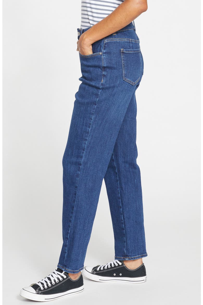 Donna High Waist Straight Leg Jeans, Alternate, color, STONEWASH INDIGO BLUE