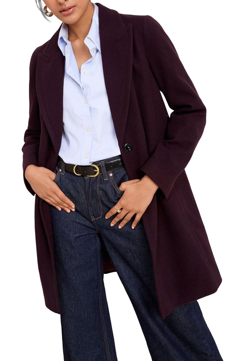 Friends Like These Front Snap Coat, Main, color, Burgundy Red