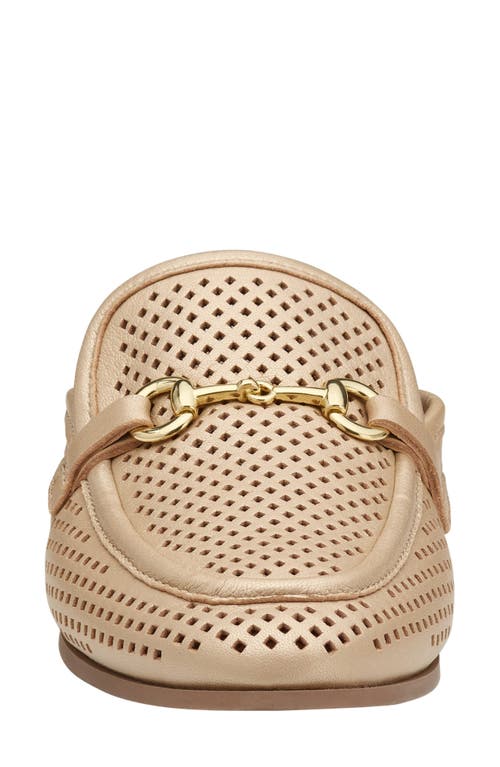 Johnston & Murphy Ali Perforated Bit Mule In Sand Pearlized Glove Leather