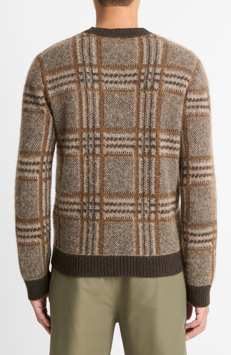 Vince Brushed Glen Plaid Sweater, Alternate, color,