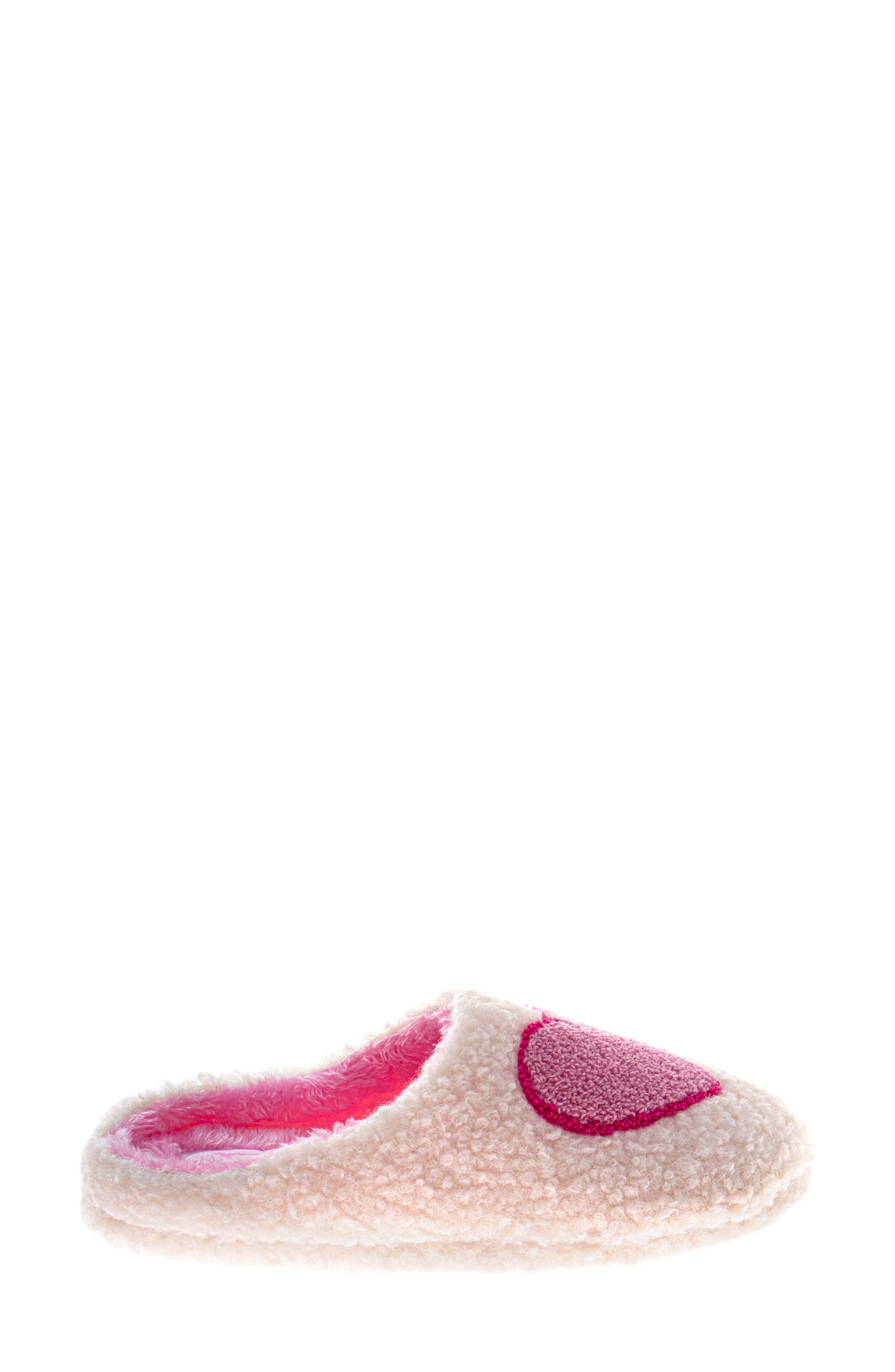 JOSMO Cozy Hearts Scuff Slipper, Alternate, color, White/ Pink