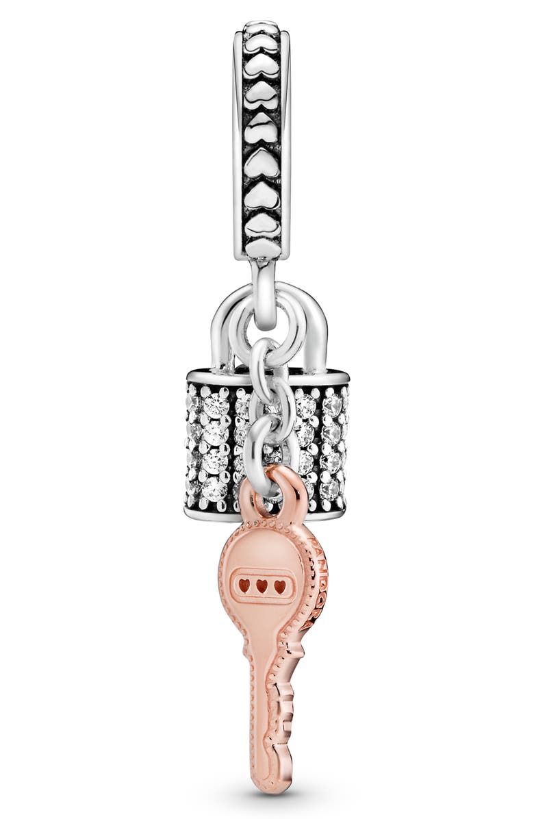 PANDORA Pavé Padlock & Key Dangle Charm | Nordstrom