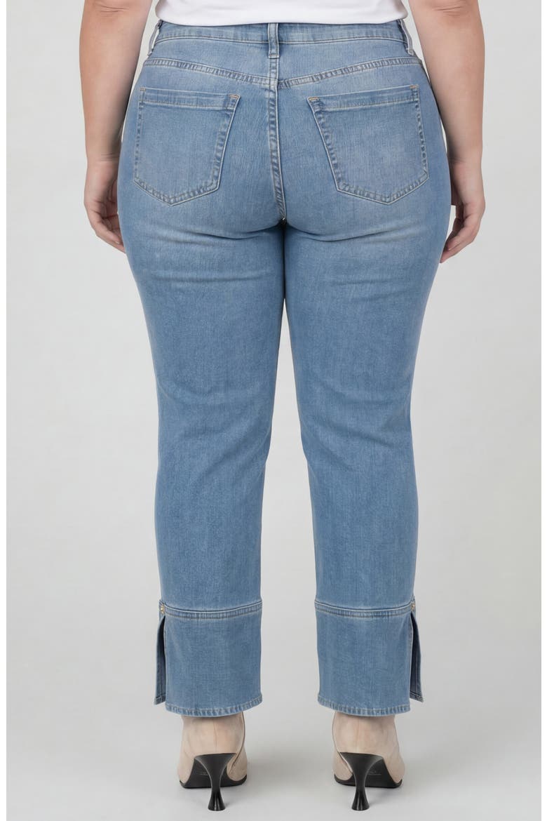Kennedy Split Hem Crop Straight Leg Jeans, Alternate, color, COWBOY SKY