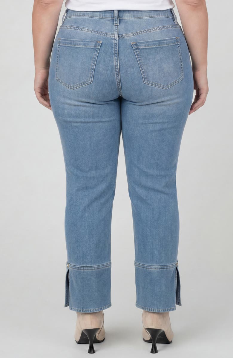 Liverpool Los Angeles Kennedy Split Hem Crop Straight Leg Jeans, Alternate, color, Cowboy Sky