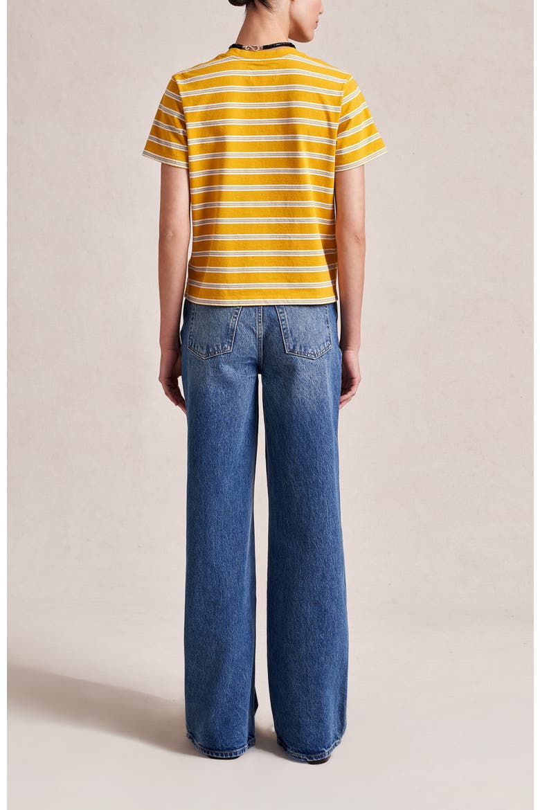 Striped Mol Tee, Alternate, color, Mustard/Ivory/Light Blue