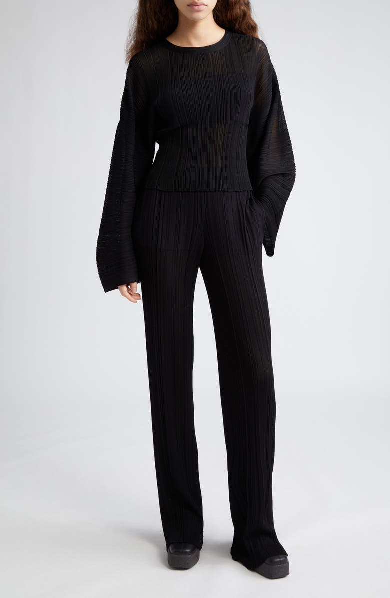 Stella McCartney Plissé Knit Pants, Alternate, color,