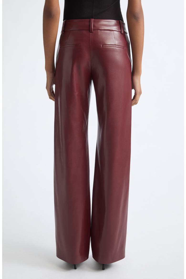 Alexander Faux Leather Wide Leg Pants, Alternate, color, GARNET