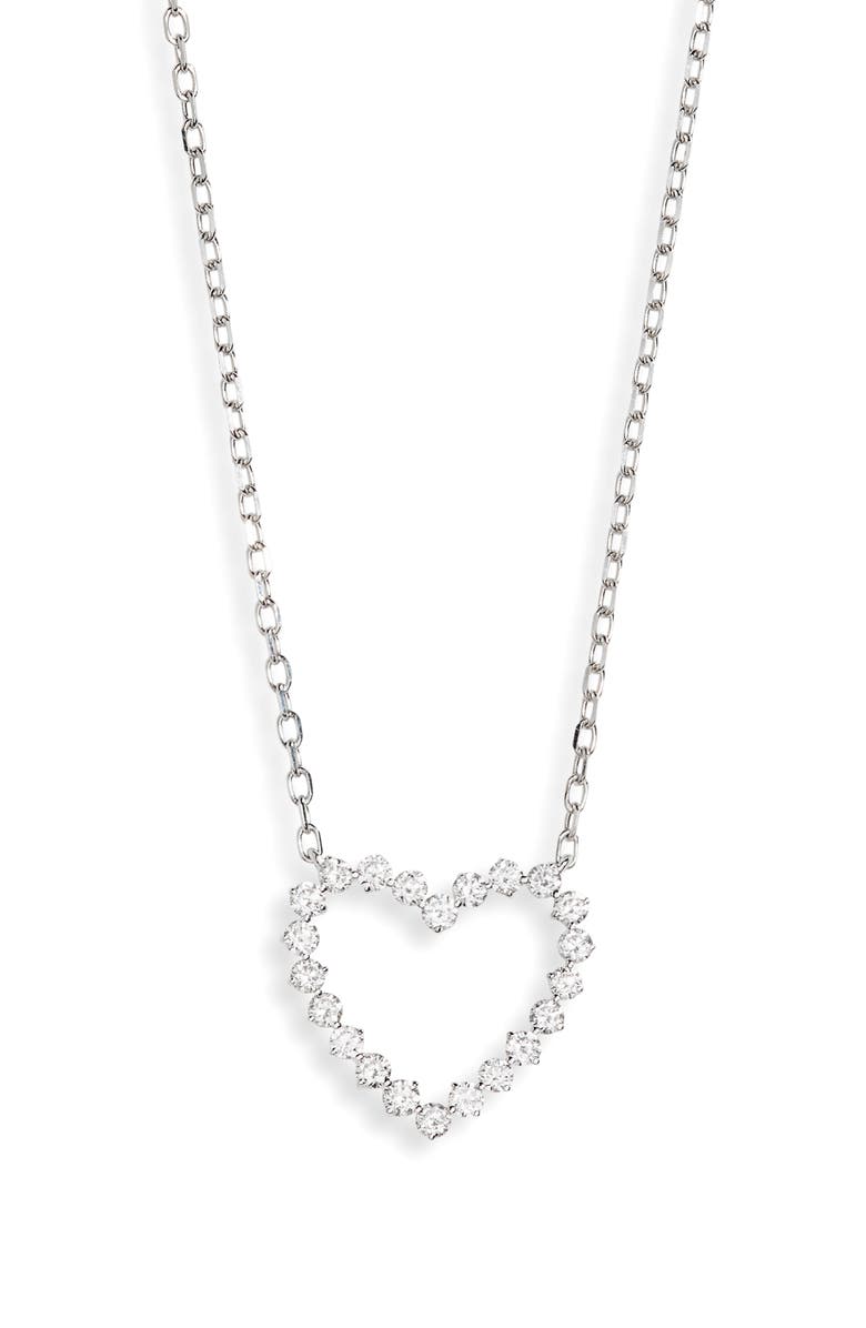 Bony Levy Rita Diamond Open Heart Pendant Necklace, Main, color, 18K White Gold