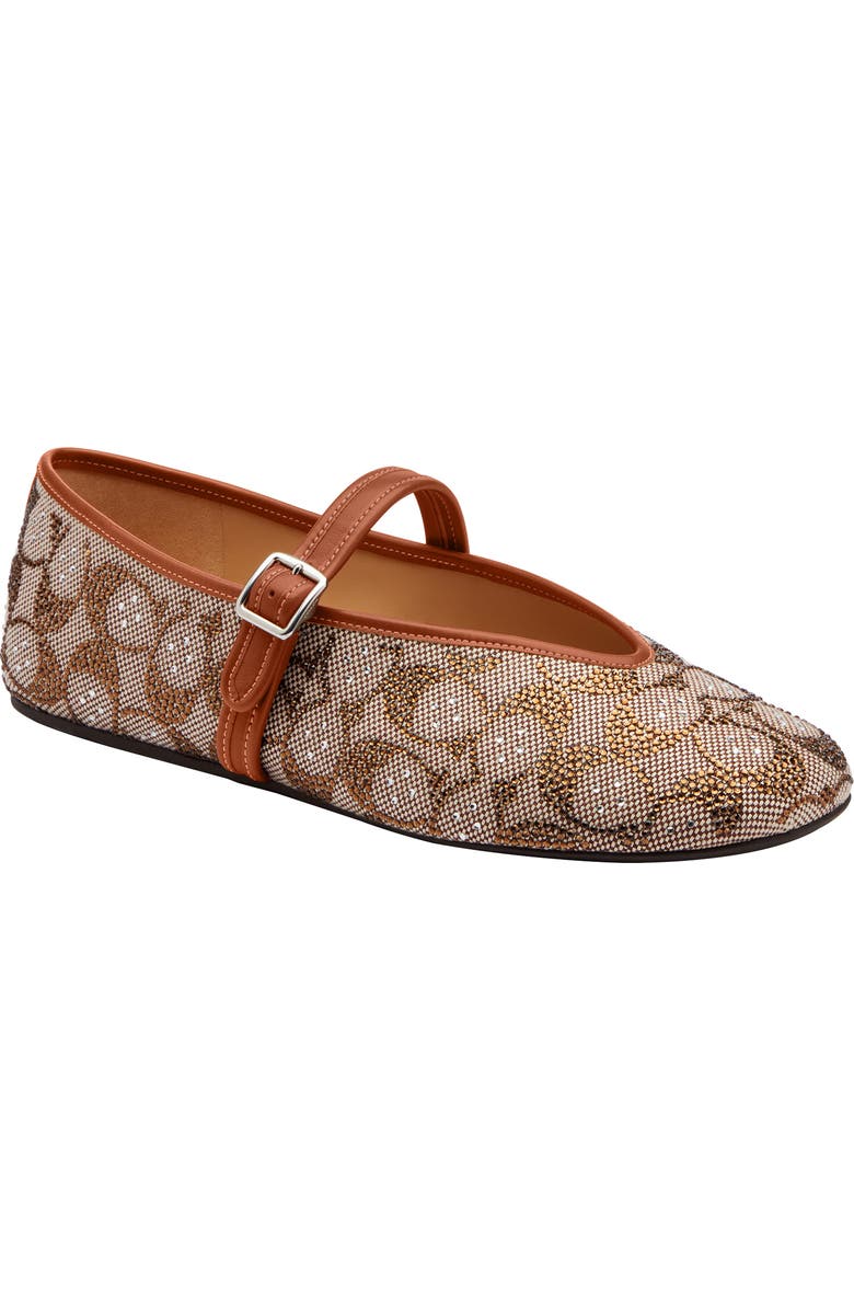COACH Crystal Signature Jacquard Ballerina Flat, Main, color,
