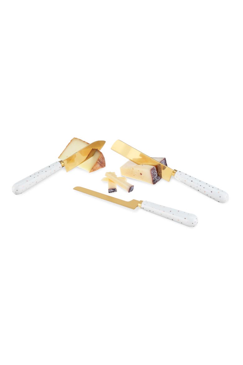 Starlight Cheese Knife Set of 3, Alternate, color, White