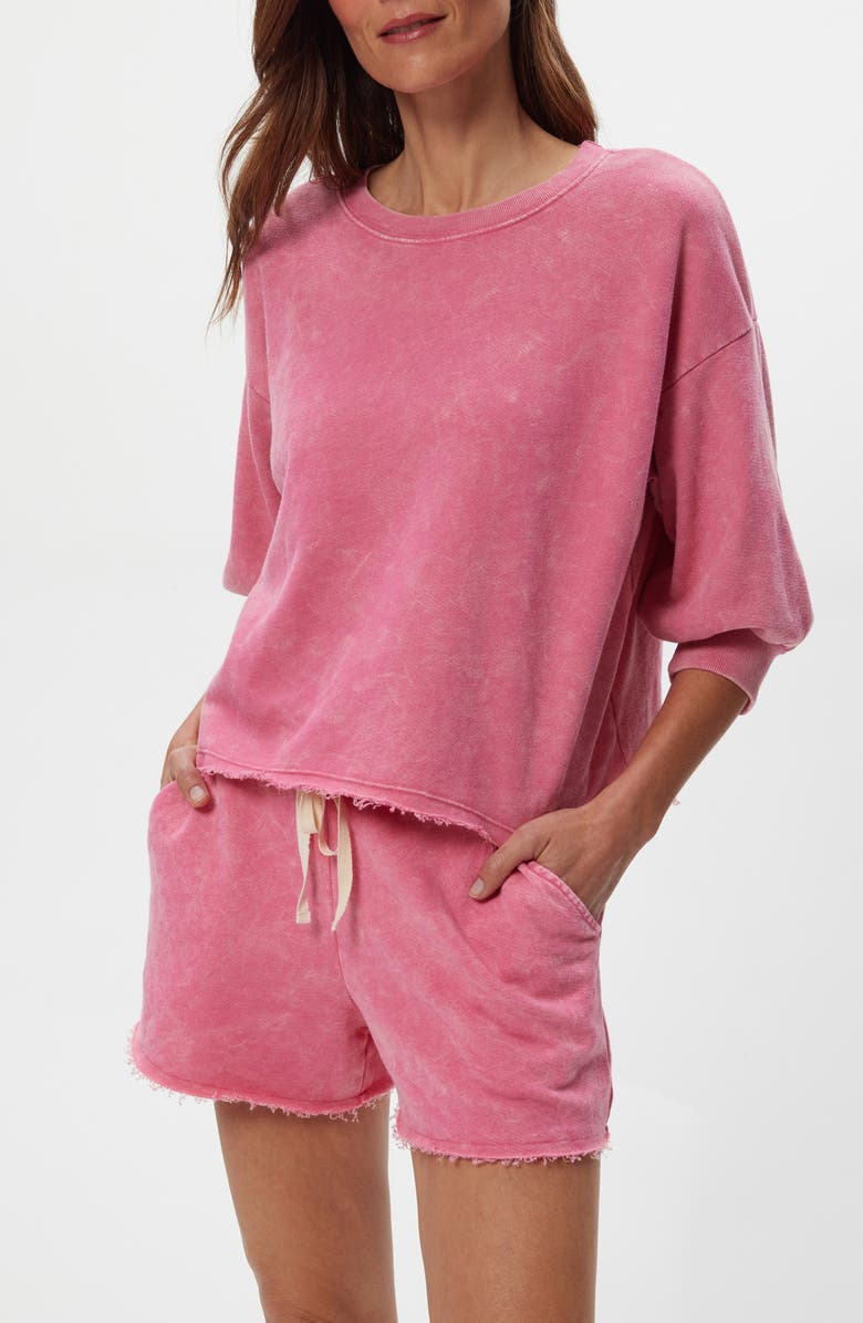 Michael Stars Julia Puff Sleeve Sweatshirt, Alternate, color, Dragon Fruit