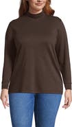 Lands' End Relaxed Cotton Long Sleeve Mock Turtleneck