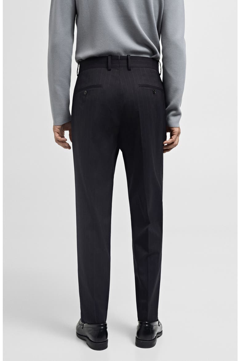 Slim Fit Pleated Pinstripe Suit Pants, Alternate, color, DARK NAVY