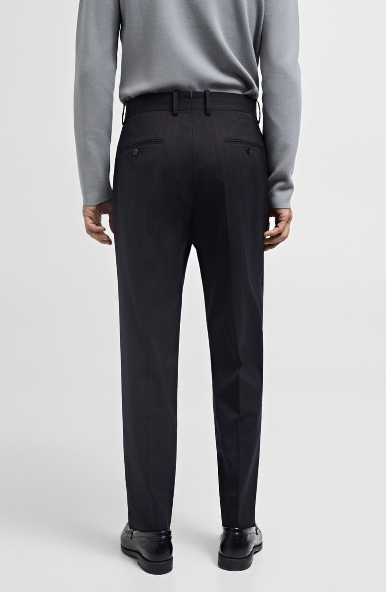 MANGO Slim Fit Pleated Pinstripe Suit Pants, Alternate, color, 