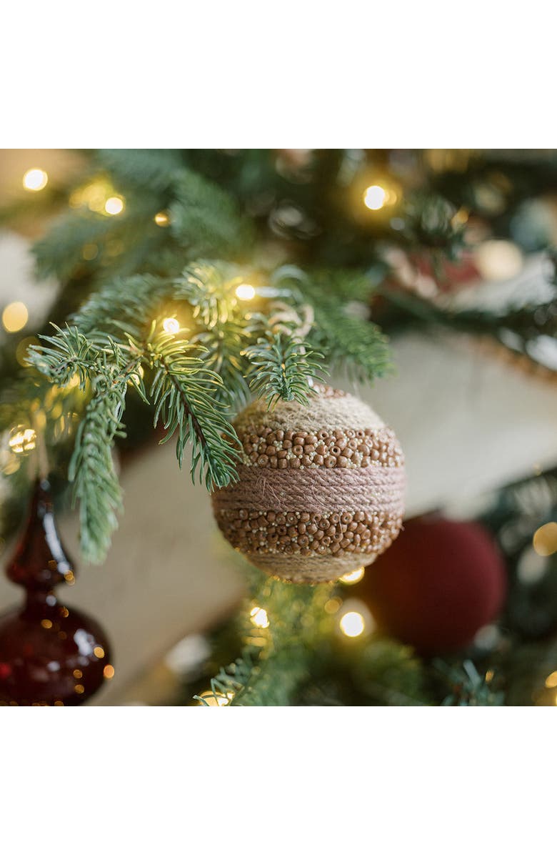 CG Hunter Natural Jute Wrapped Christmas Ornaments, Alternate, color, Earth Tones