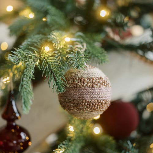 Cg Hunter Natural Jute Wrapped Christmas Ornaments In Brown