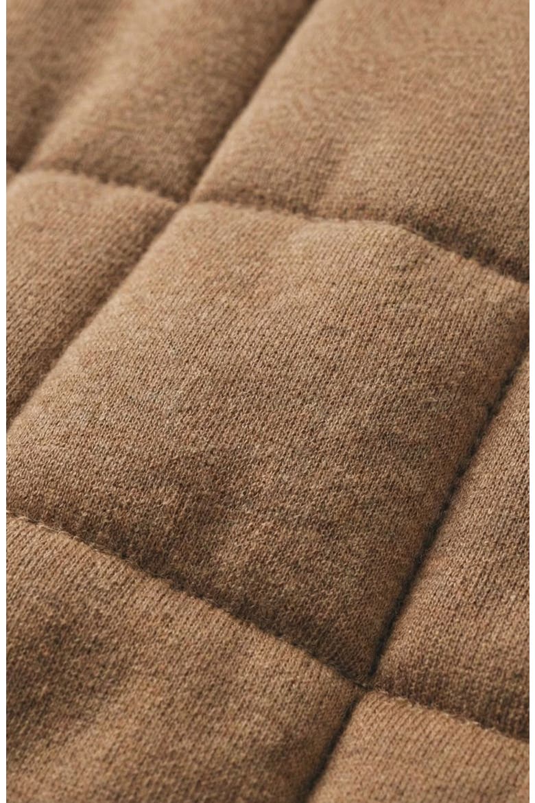 Quilted Fleece Long Sleeve Jacket, Alternate, color, Camel