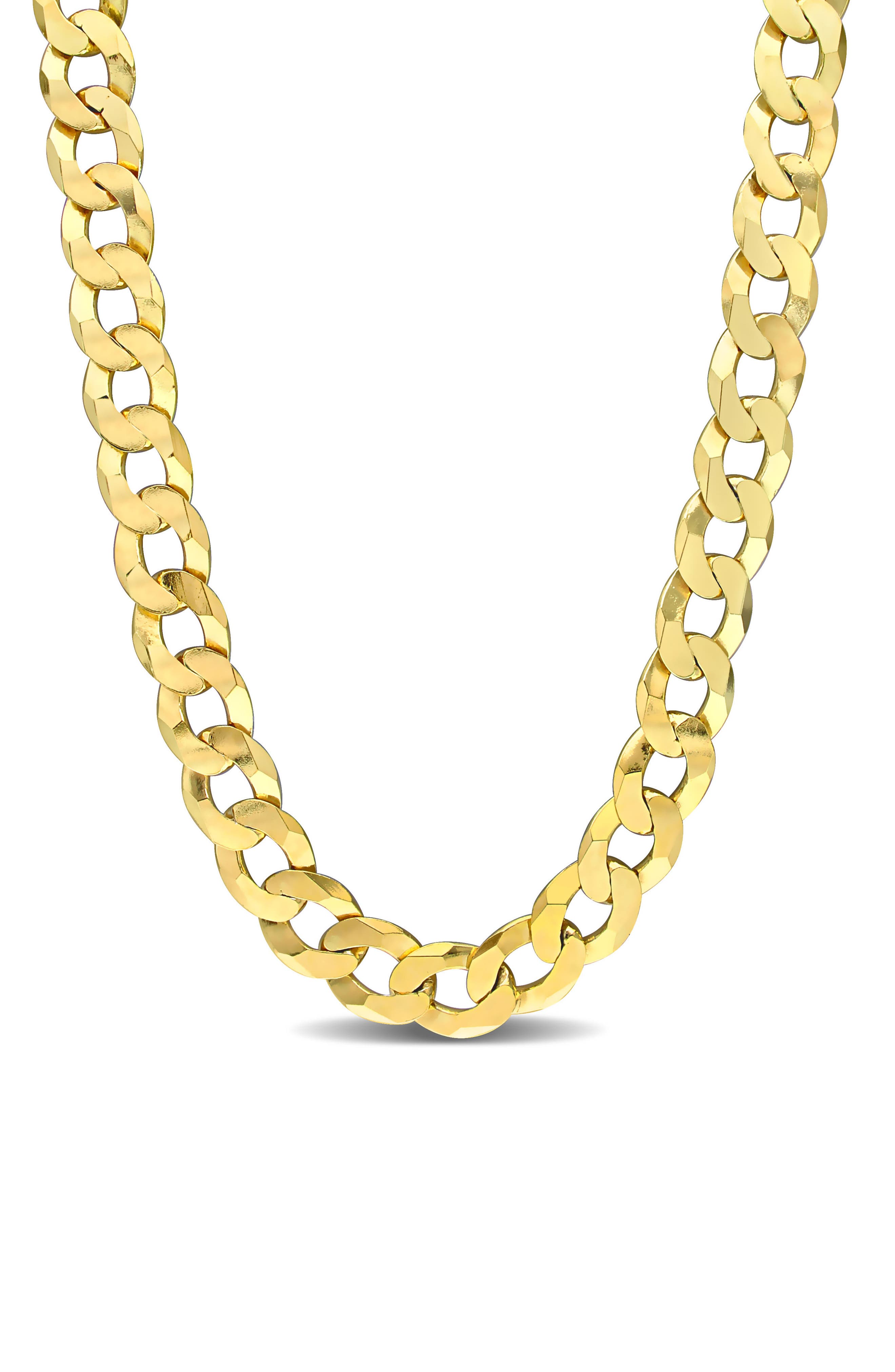 DELMAR Men's Flat Curb Chain Necklace