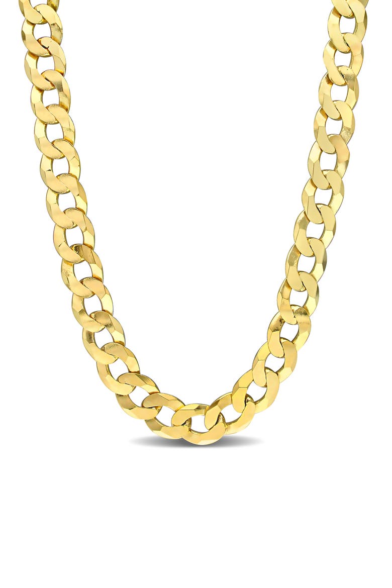 Men's Flat Curb Chain Necklace, Main, color, YELLOW