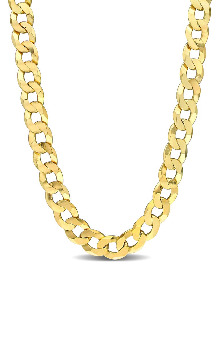 DELMAR Men's Flat Curb Chain Necklace, Main, color, Yellow