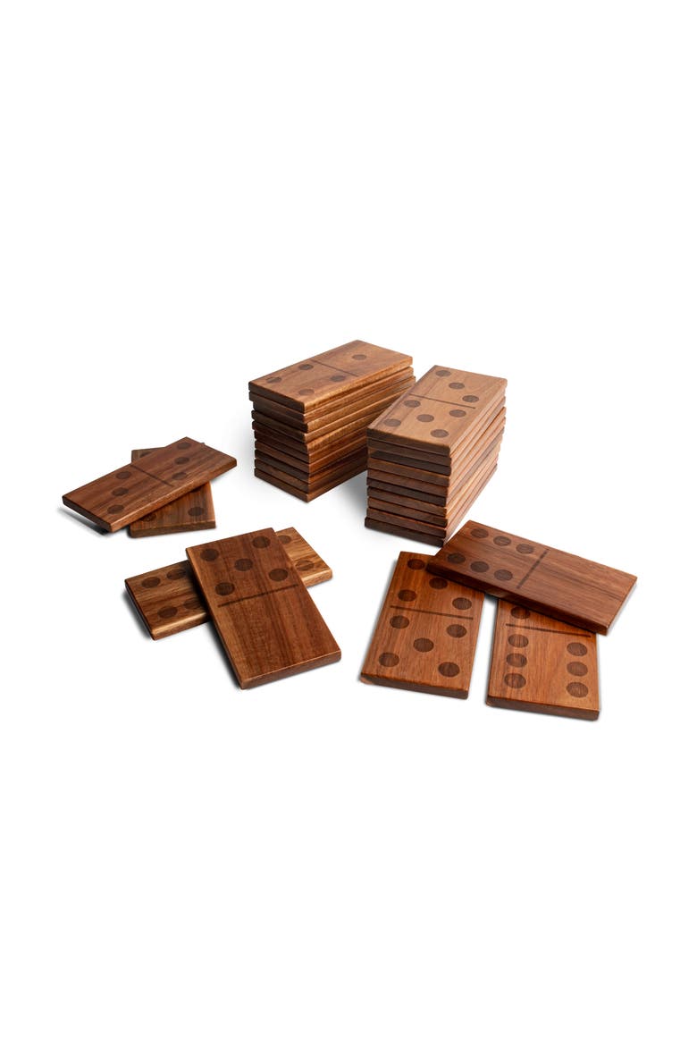 Acacia Valley Runner Dominoes Set, Alternate, color, Natural Wood