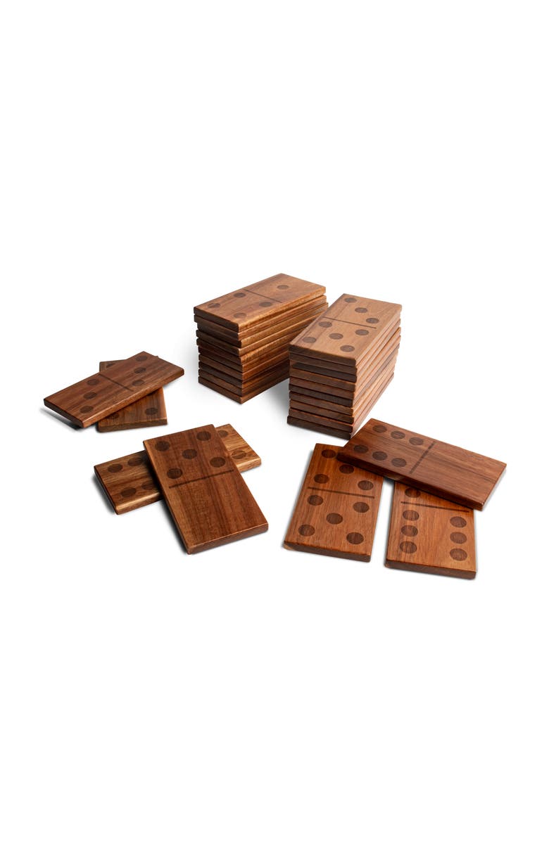 Elakai Acacia Valley Runner Dominoes Set, Alternate, color, Natural Wood