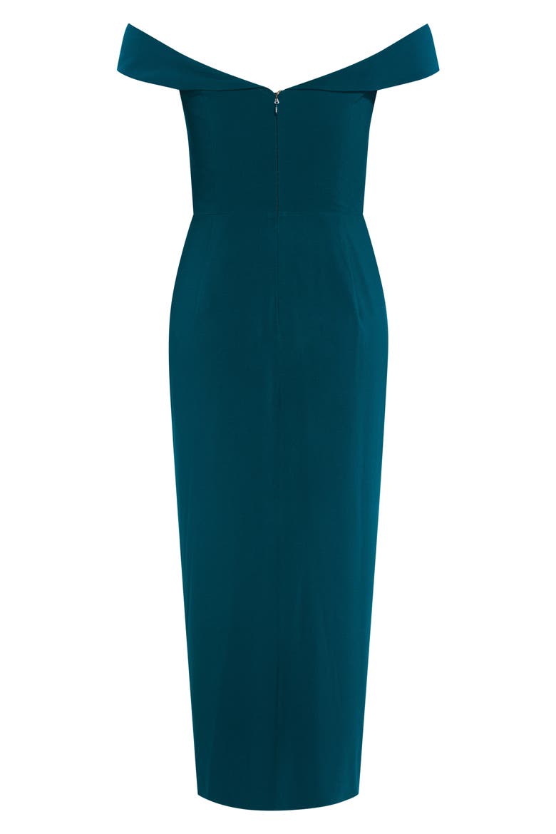 Rippled Love Off the Shoulder Sheath Dress, Alternate, color, EMERALD