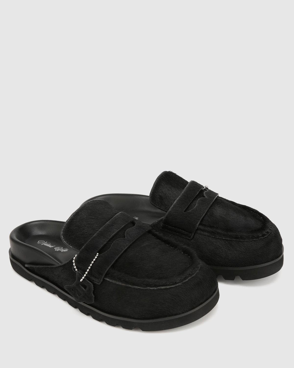 Naked Wolfe Cordless Camel Suede, Alternate, color, Black