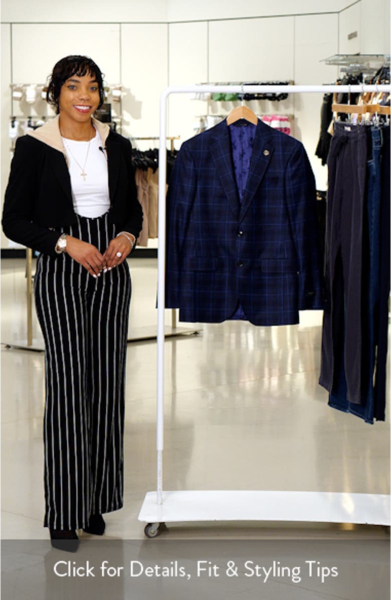 Jay Slim Fit Windowpane Plaid Wool Sport Coat, sales video thumbnail