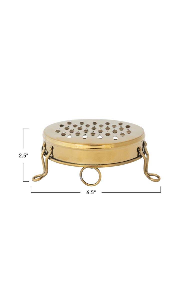 Round Stainless Steel Footed Grater, Gold Finish, Alternate, color, Gold