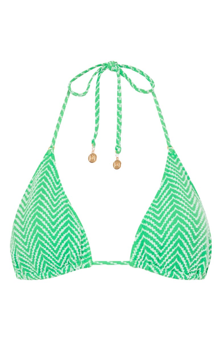 Milly Chevron Triangle Bikini Top, Alternate, color, Green