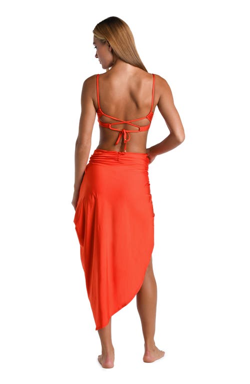 Sunshine 79 Gypset Convertible Faux Wrap Coverup In Orange