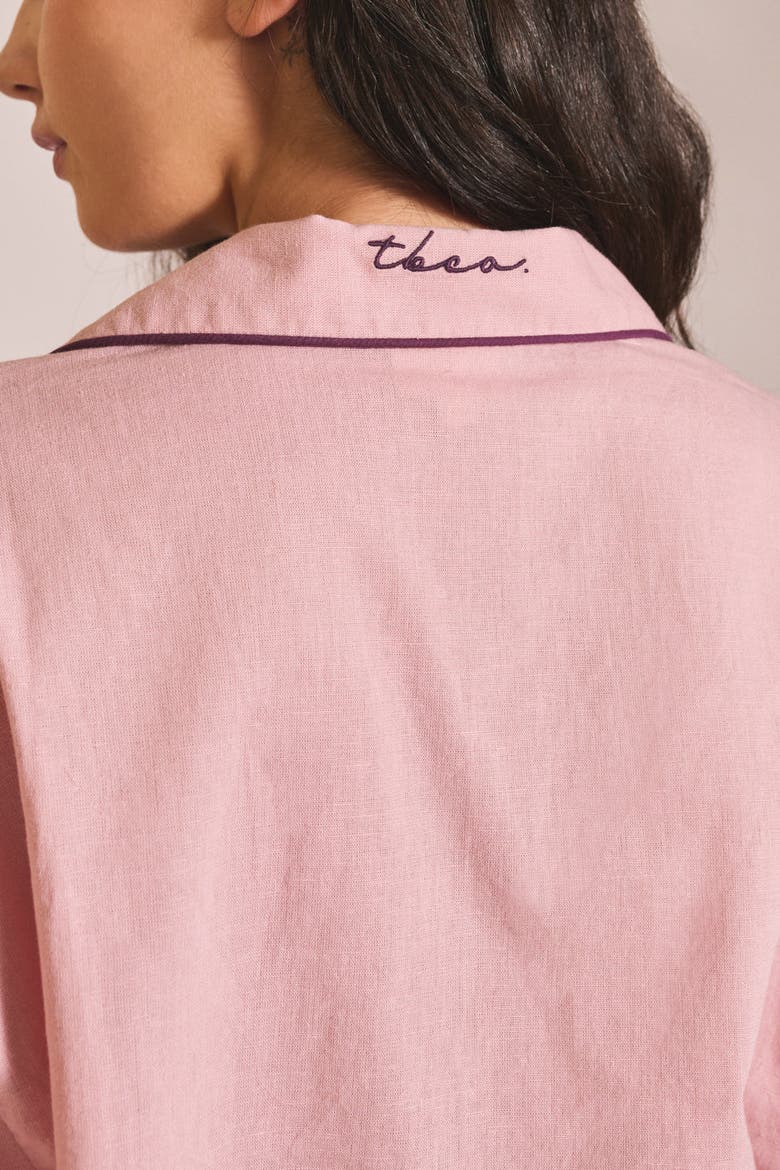 Cotton & Linen Long Pajamas, Alternate, color, Pink
