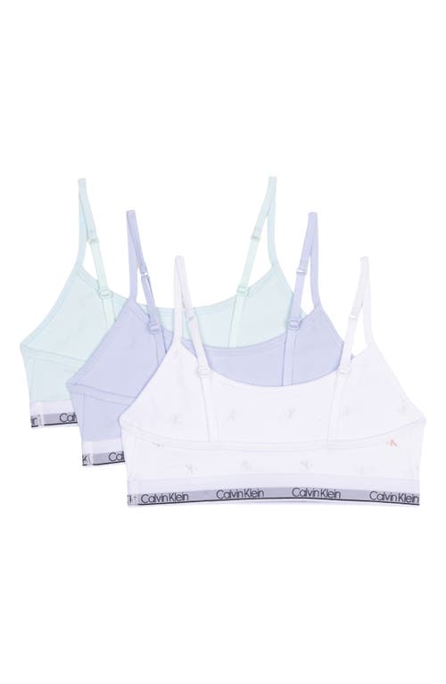 CALVIN KLEIN CALVIN KLEIN KIDS' ASSORTED 3-PACK STRETCH COTTON BRALETTES 