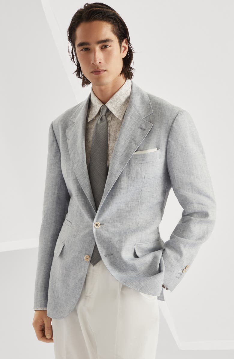 Brunello Cucinelli Linen unconstructed blazer, Alternate, color,