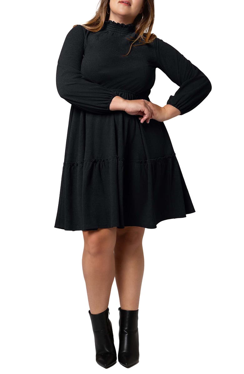 Leota Olive Mock Neck Long Sleeve Dress, Main, color, 