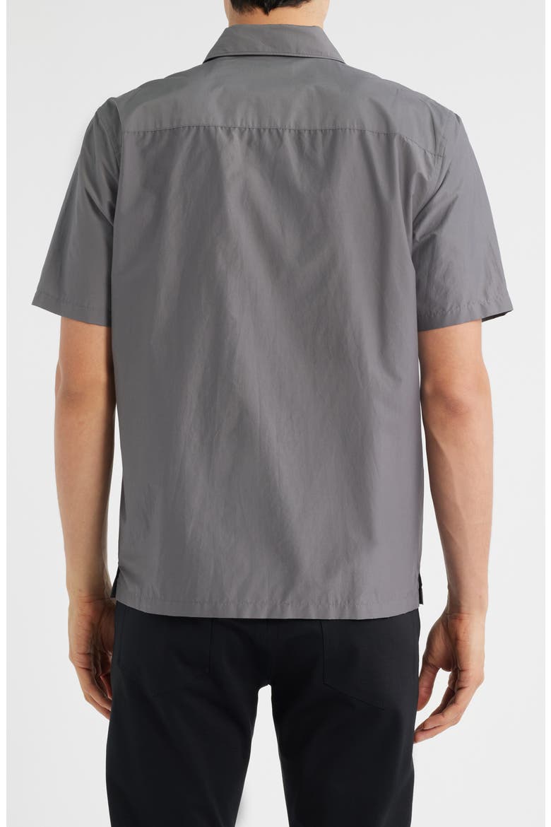 Noll Soft Lawn Short Sleeve Button-Up Shirt, Alternate, color, CARBON